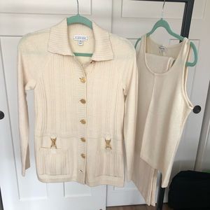 St John sport 3-piece ensemble- fine knit shell, pant and cardigan jacket